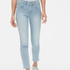 GAP True Skinny Ankle Railroad Striped Blue